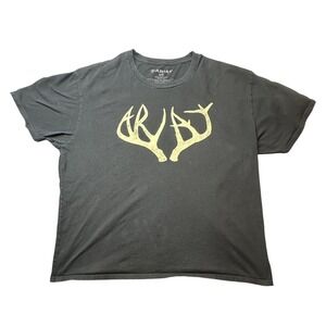 Ariat Shirt Mens 2XL Black Antlers Logo Graphic Short Sleeve Cotton Tee Hunting